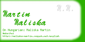 martin maliska business card